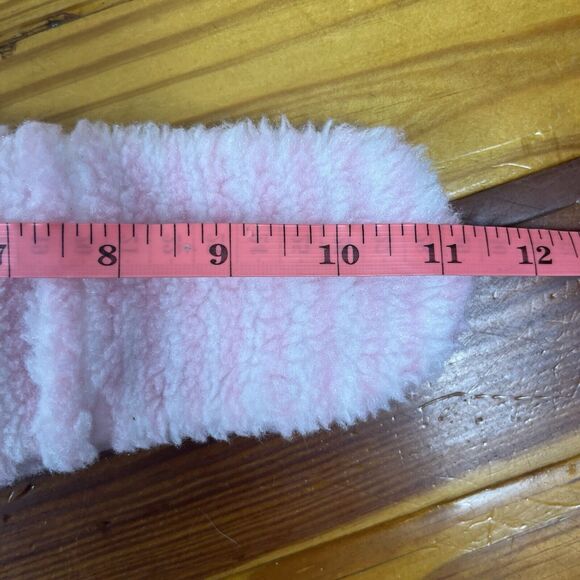 Vtg 80s Girl 0-6 Mth 1 piece Bunting Pram Fleece Suit Hood Zip Stripes Cuff USA - Picture 15 of 16